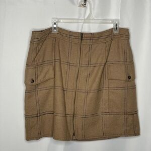Madewell Plus Size 14W Zip Up Wool-Blend Mini Skirt